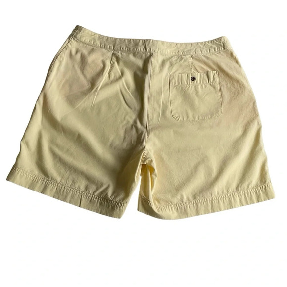 J Jill Shorts Sz 12 Yellow Zip Button Drawstring Pockets Cotton Lightweight - Picture 2 of 11